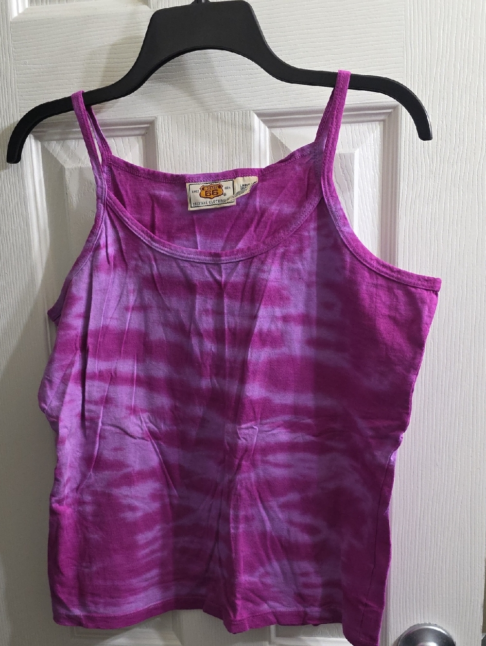 Route 66 Purple Tie-Dye Spaghetti Strap Tank Top Size L